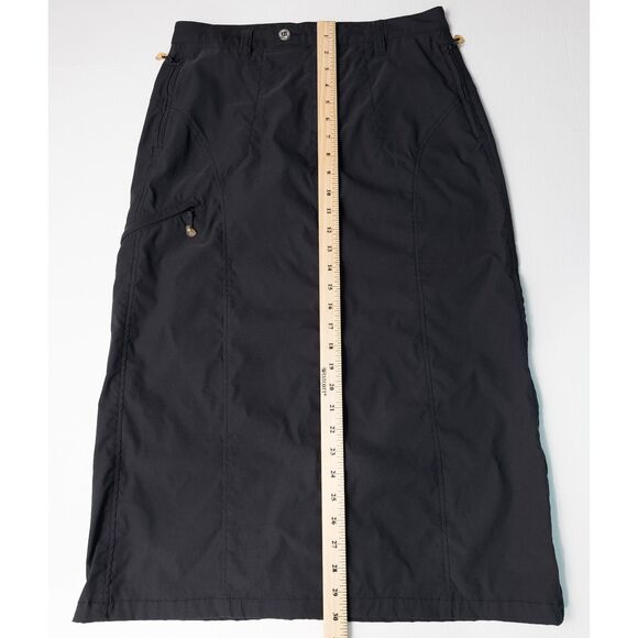 Eddie Bauer Sport Nylon Midi Skirt Womens 4 Black Cargo Modest Athletic Gorpcore - Picture 6 of 16